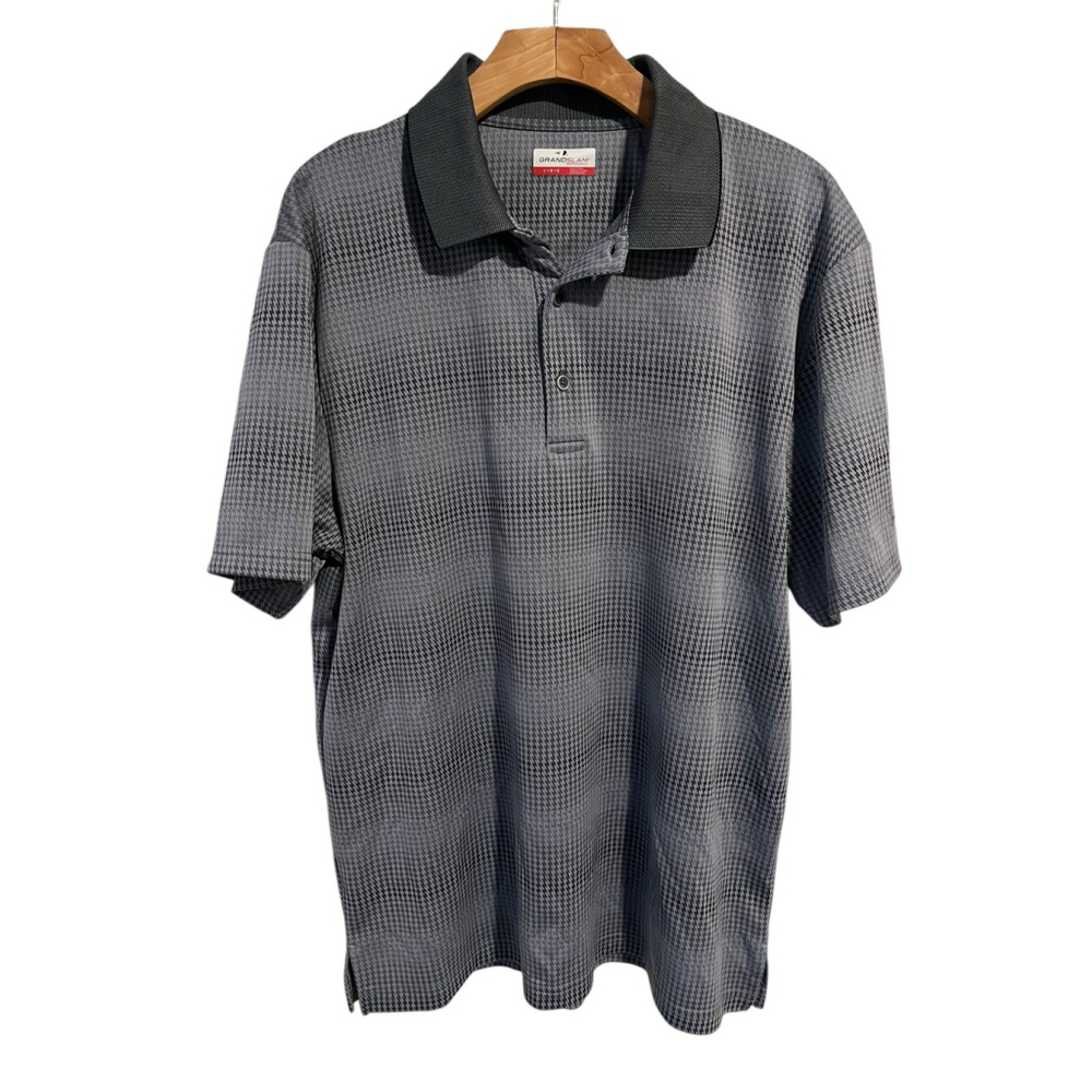 Grand Slam Polo Shirt Men's Gray Large Short Sleeve Golf Collared NWT $55